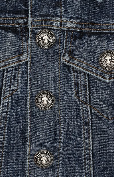 Джинсовая куртка с принтом на спине BALMAIN, арт. S8E/2029/T251, фото 3