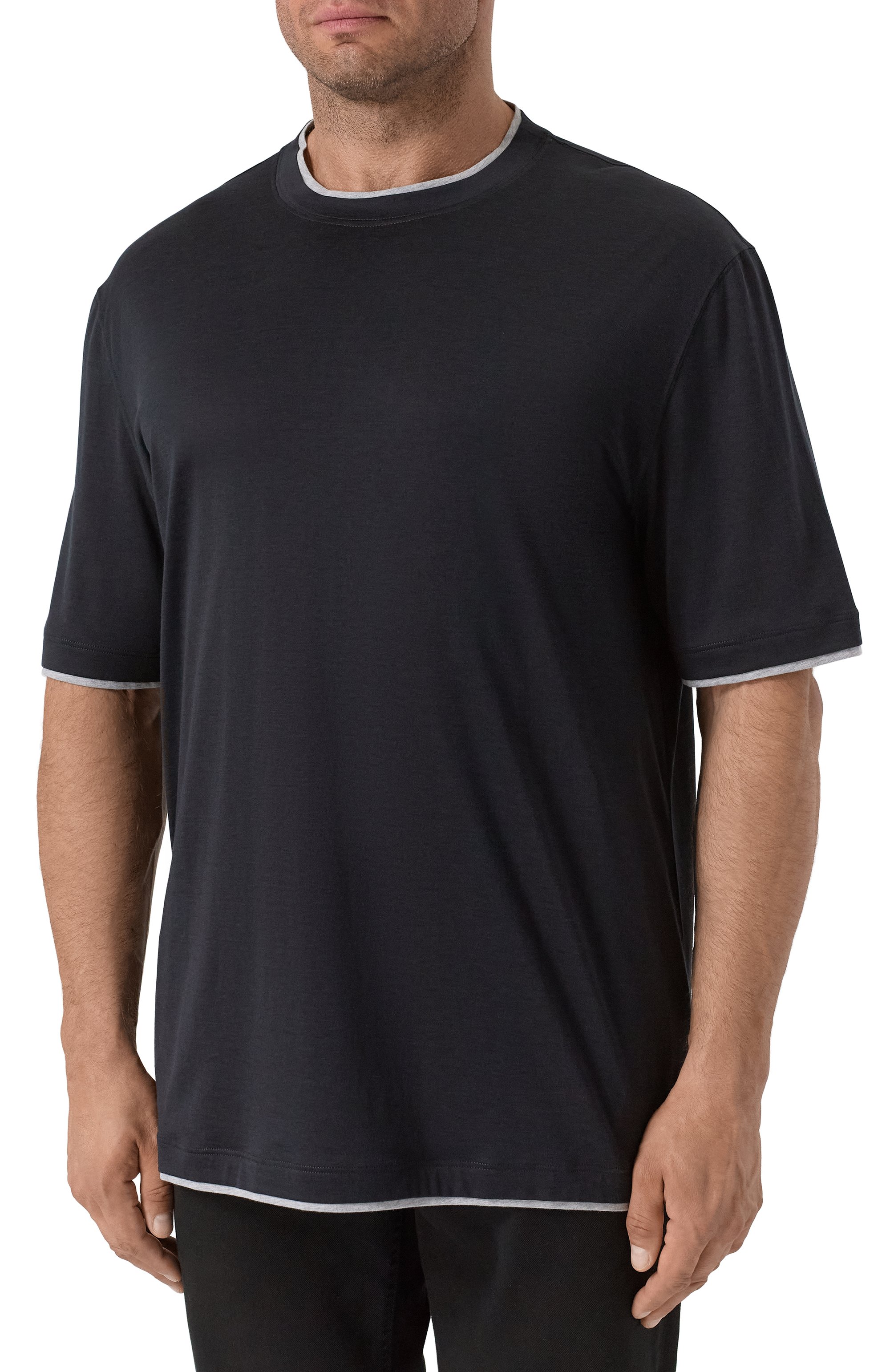 Футболка из шелка и хлопка BRUNELLO CUCINELLI, арт. MH8367427W, фото 3