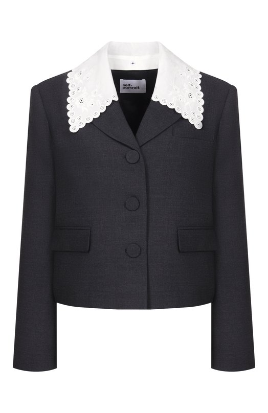 Жакет из шерсти и вискозы self-portrait RS26069JGR Серый RS26069JGR