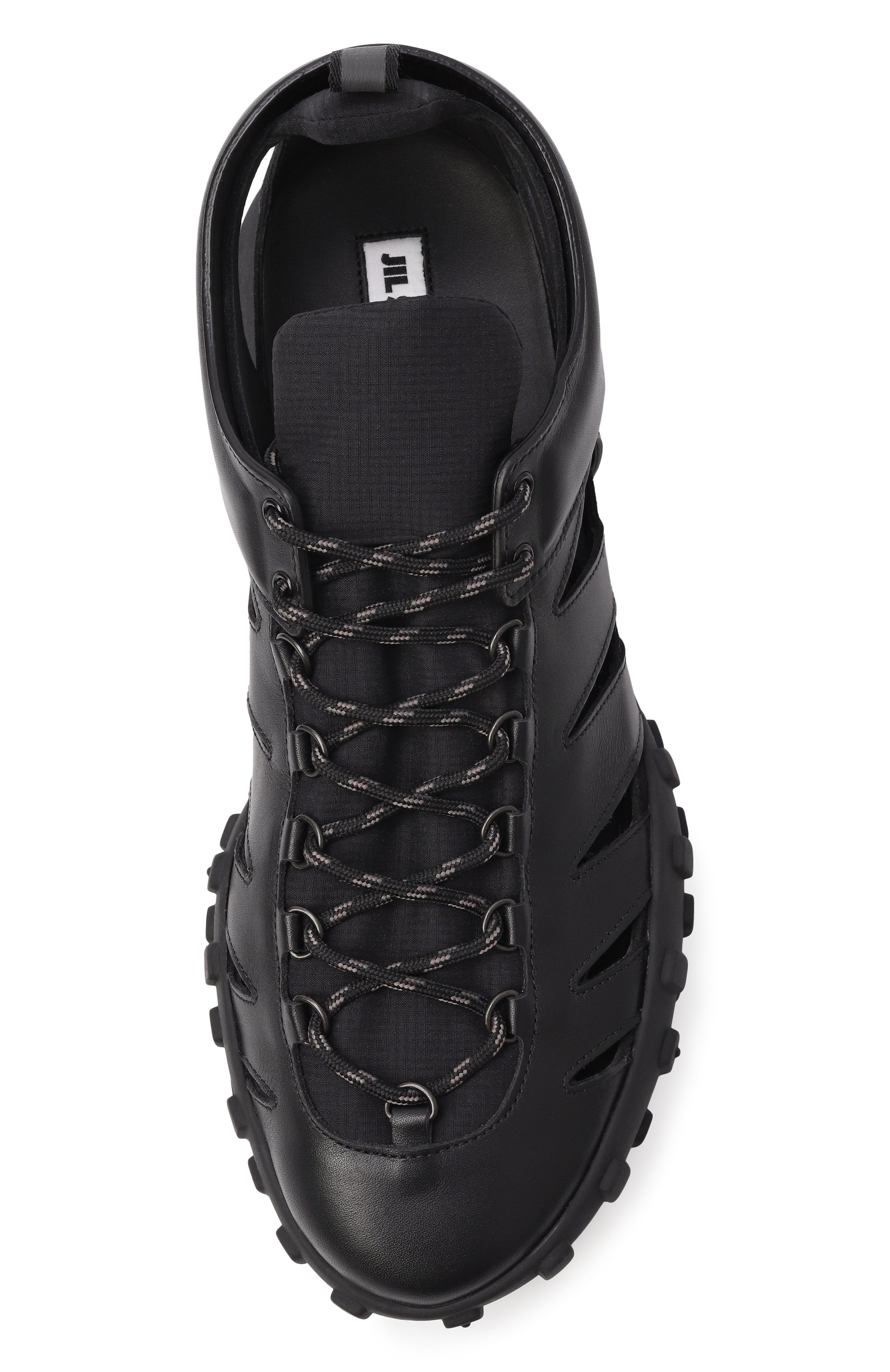 Кожаные кроссовки moon JIL SANDER черного цвета по цене 117500 руб., арт. J33WS0048/P7580, фото 6 Кожаные кроссовки moon JIL SANDER, арт. J33WS0048/P7580, фото 6