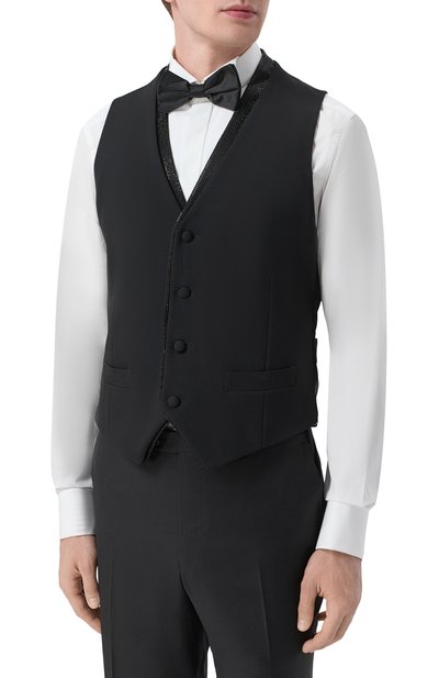 Шерстяной жилет с отделкой стразами GIORGIO ARMANI, арт. GM003856/TE10043, фото 3