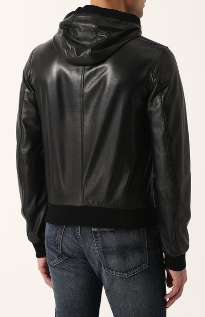 Кожаный бомбер на молнии с капюшоном DOLCE & GABBANA, арт. G9KP0L/FUL89, фото 4