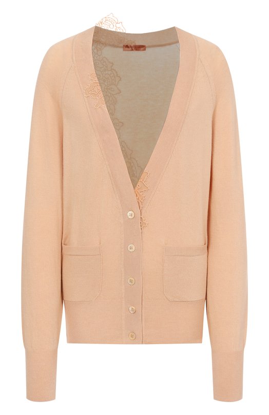 Кардиган из лиоцелла и шерсти Ermanno Scervino D474N503APXRH Бежевый D474N503APXRH