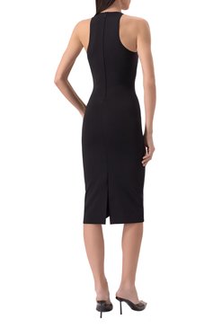 Женское платье MUGLER черного цвета, арт. 25P3R01700859 | Фото 4 (Длина Ж (юбки, платья, шорты): Миди; Женское Кросс-КТ: Платье-одежда, платье-футляр; Стили: Кэжуэл; Кросс-КТ: Трикотаж; Случай: Повседневный; Рукава: Без рукавов; Материал внешний: Синтетический материал)