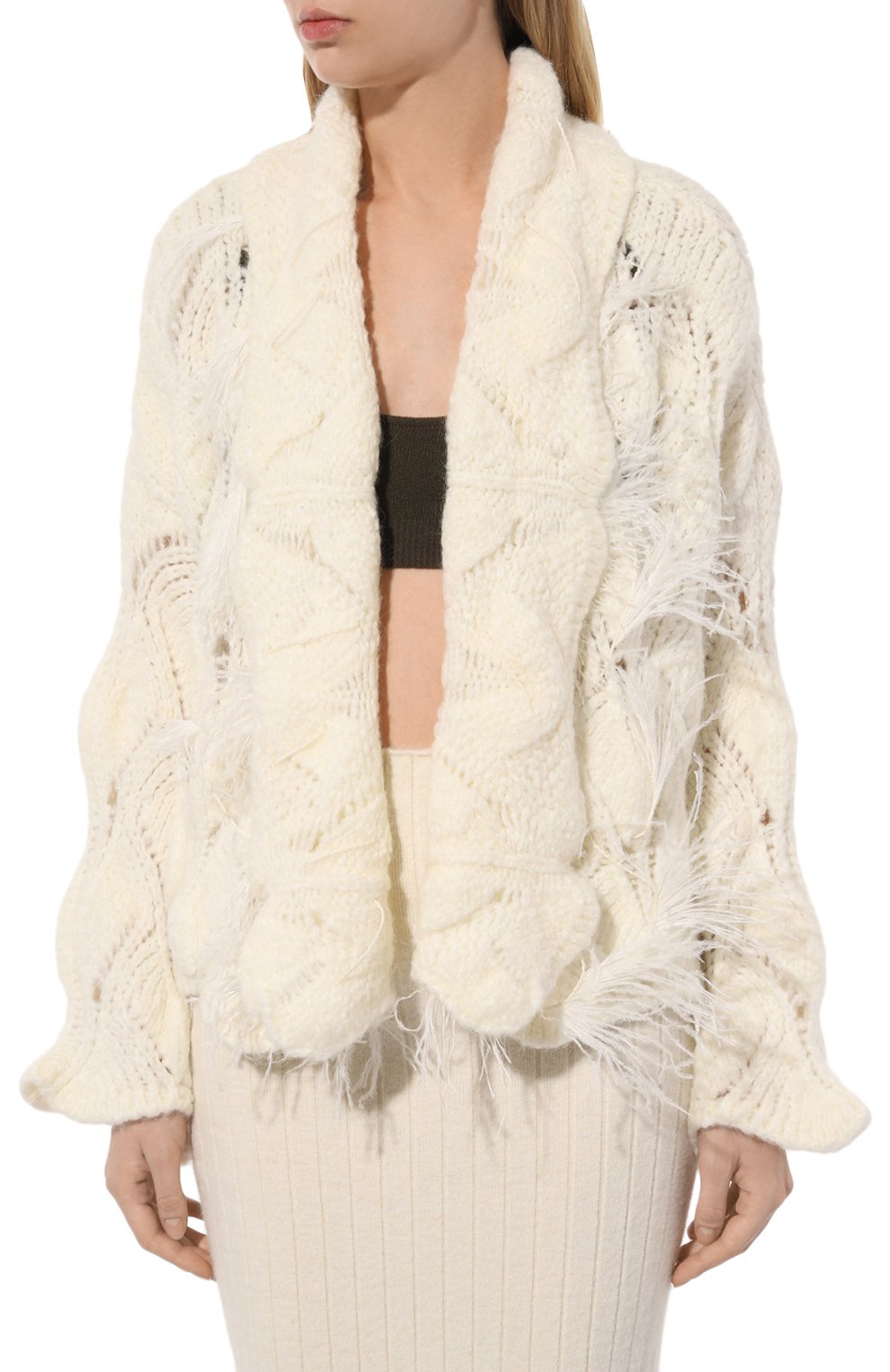 Кардиган с отделкой перья ми FORTE_FORTE, арт. 11129BIS, фото 3