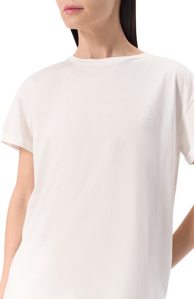 Хлопковая футболка LIU JO белого цвета по цене 8190 руб., арт. WA5512JS923, фото 5 Хлопковая футболка LIU JO, арт. WA5512JS923, фото 5