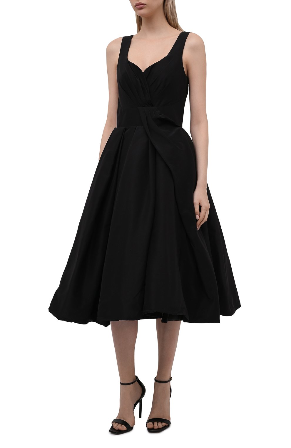 Платье из хлопка и шелка ALEXANDER MCQUEEN, арт. 643473/QEAA8, фото 3