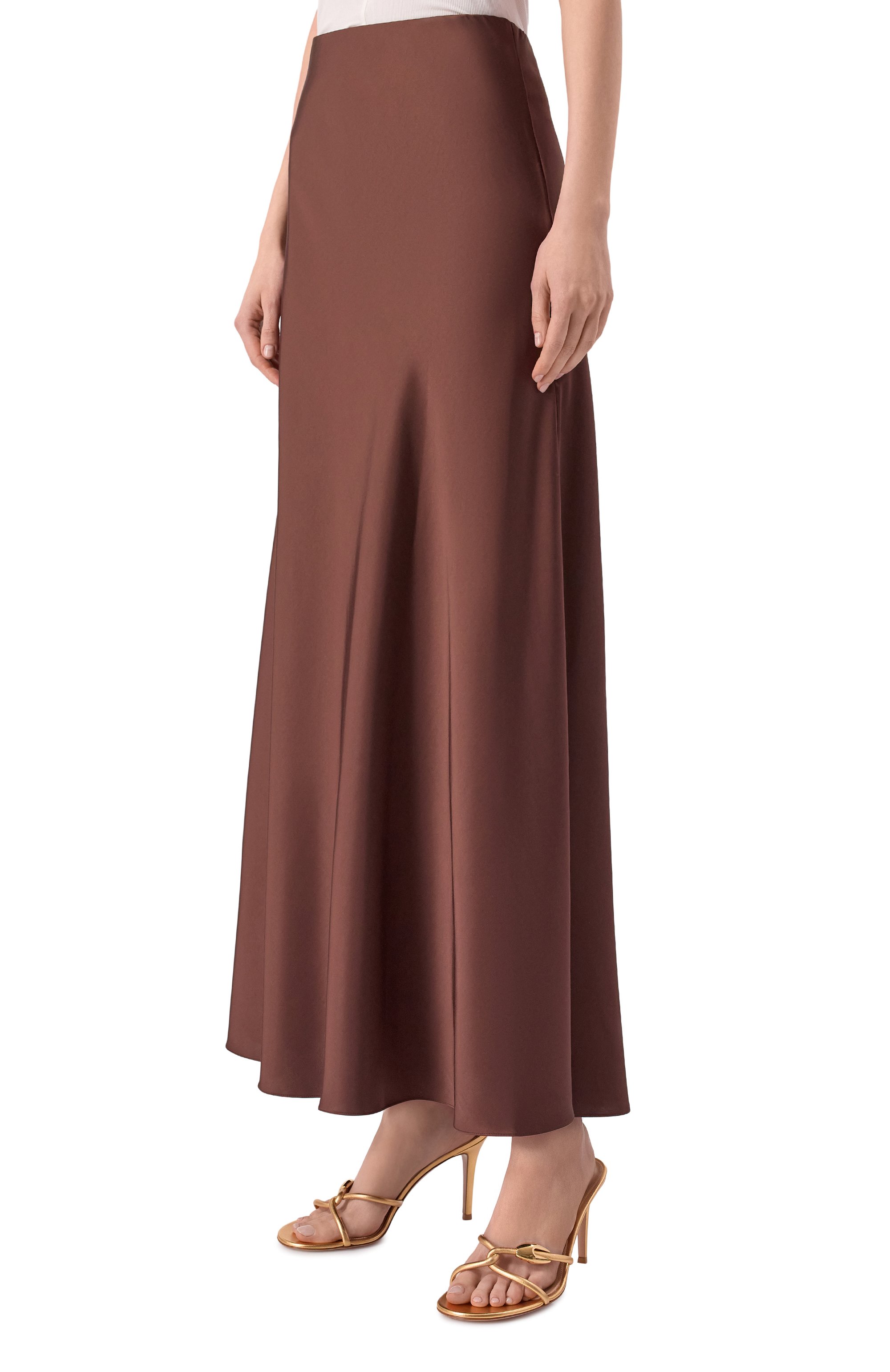 Атласная юбка SEVEN LAB коричневого цвета по цене 18900 руб., арт. 126-S-W-12-00-081, фото 3 Атласная юбка SEVEN LAB, арт. 126-S-W-12-00-081, фото 3