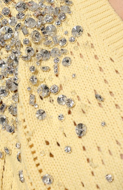 Кашемировый кардиган MIU MIU желтого цвета по цене 275000 руб., арт. MMF588-10XK-F0061, фото 5 Кашемировый кардиган MIU MIU, арт. MMF588-10XK-F0061, фото 5