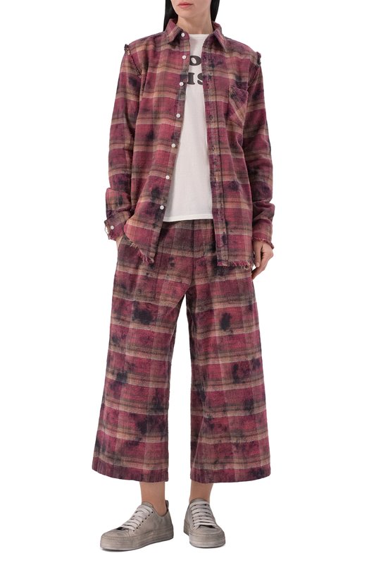 Хлопковые брюки R13 R13WR412-R655B_001 Красный  R13WR412-R655B_001 Фото 2