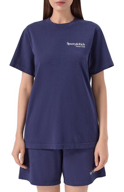 Хлопковая футболка SPORTY AND RICH, арт. T0043621425BL106, фото 3