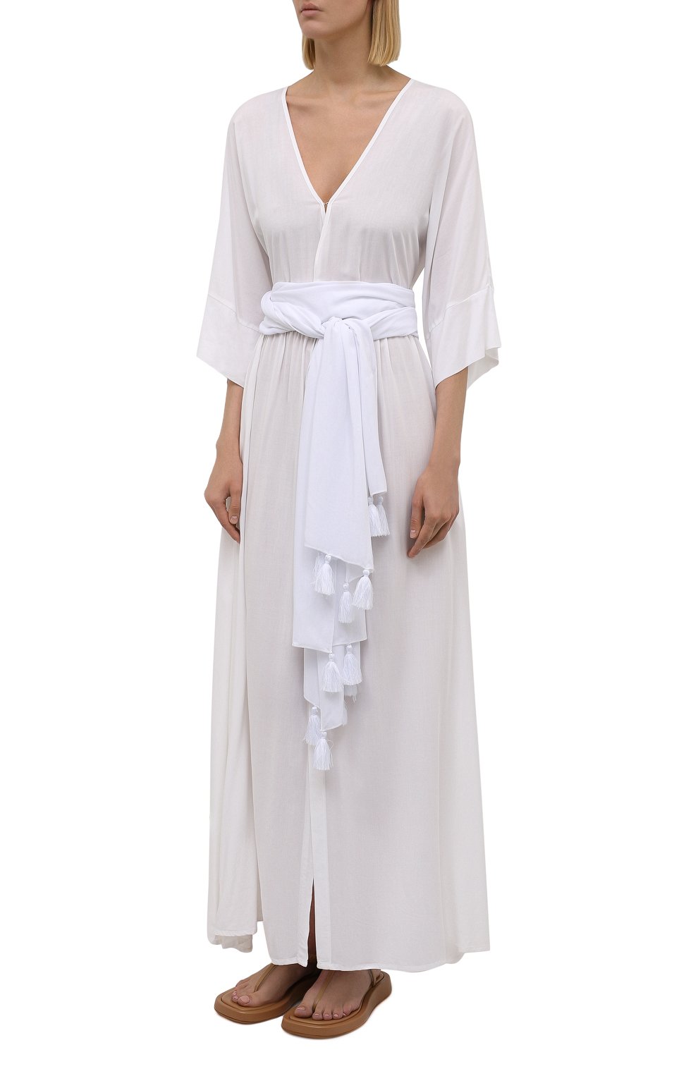 Туника из вискозы ERIKA PENA кремового цвета по цене 32950 руб., арт. VER0MAXIDRESS/CREAM, фото 3 Туника из вискозы ERIKA PENA, арт. VER0MAXIDRESS/CREAM, фото 3