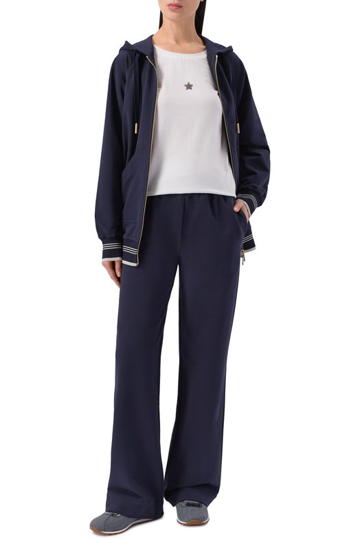 Хлопковый лонгслив Lorena Antoniazzi TS10/9999 Белый  TS10/9999 Фото 2