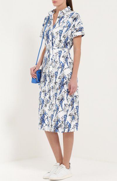 Приталенное платье-рубашка с поясом и ярким принтом KITON, арт. D41320/8N81, фото 3