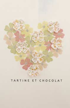 Детский хлопковая футболка TARTINE ET CHOCOLAT кремвого цвета, арт. TY10011/18M-3A | Фото 3 (Материал сплава: Проставлено; Нос: Не проставлено; Материал внешний: Хлопок; Кросс-КТ НВ: Футболка; Ростовка одежда: 24 мес | 92 см, 18 мес | 86 см, 36 мес | 98 см)