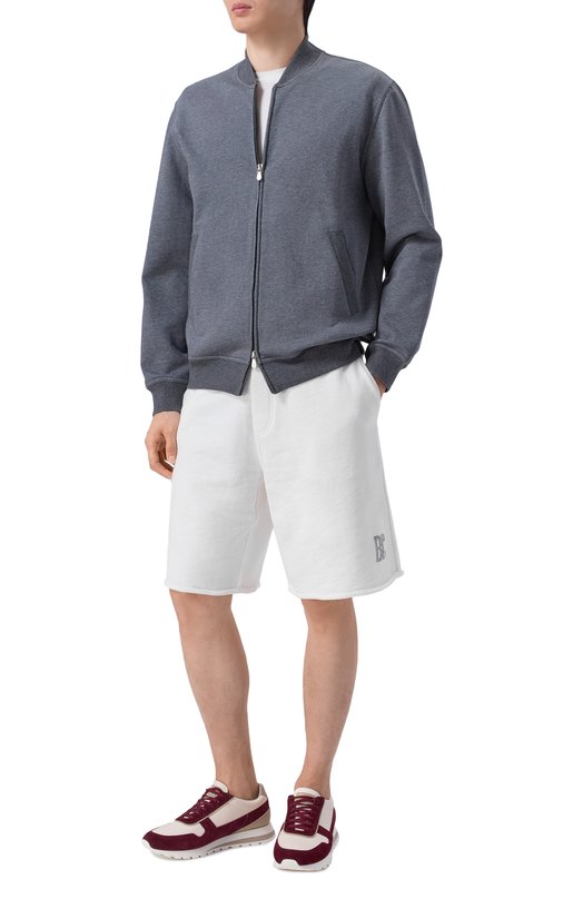 Шорты из хлопка и льна Brunello Cucinelli MR8313375G Белый  MR8313375G Фото 2
