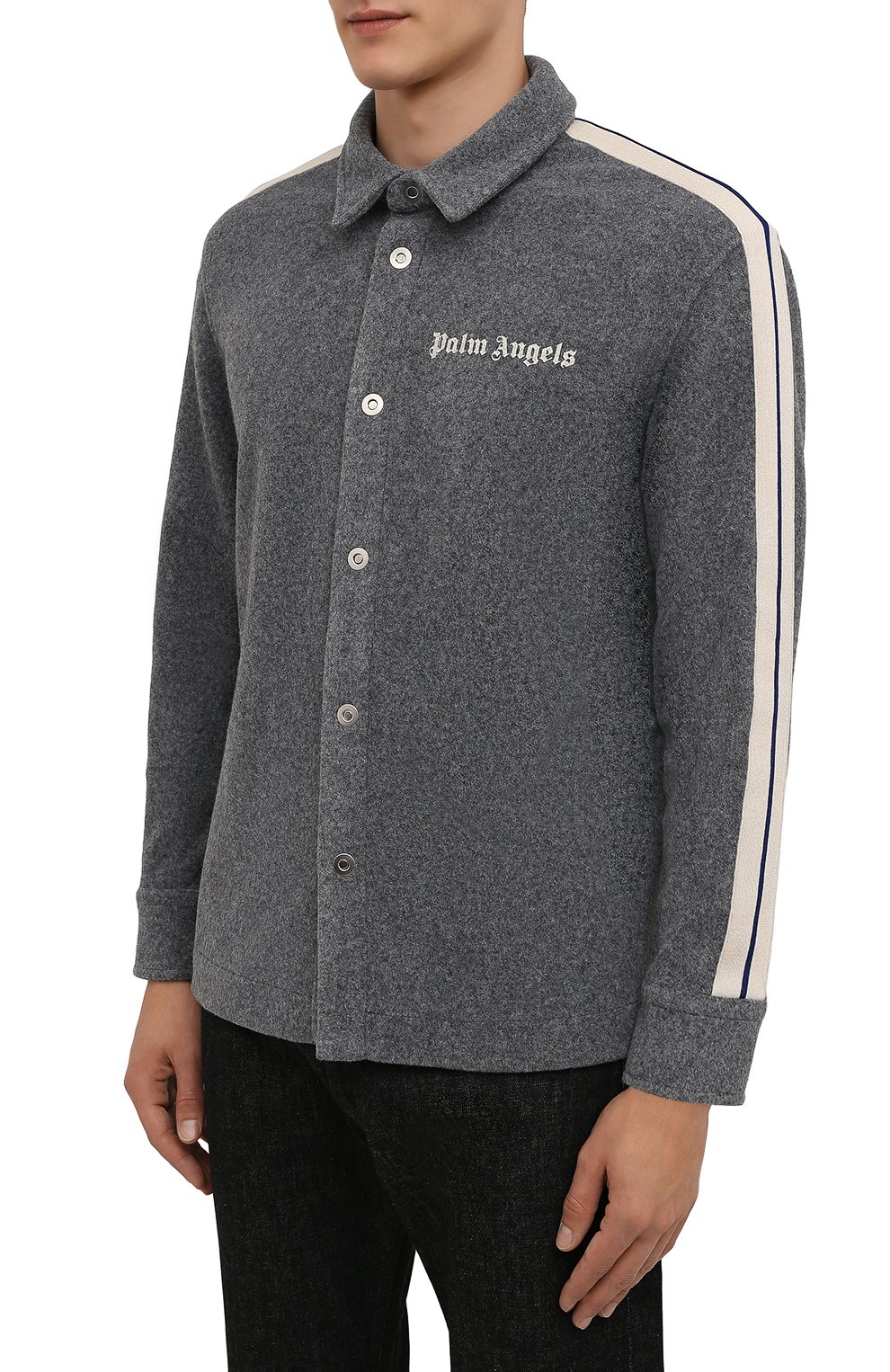 Рубашка PALM ANGELS серого цвета по цене 74300 руб., арт. PMGA104F21FAB0010501, фото 3 Рубашка PALM ANGELS, арт. PMGA104F21FAB0010501, фото 3