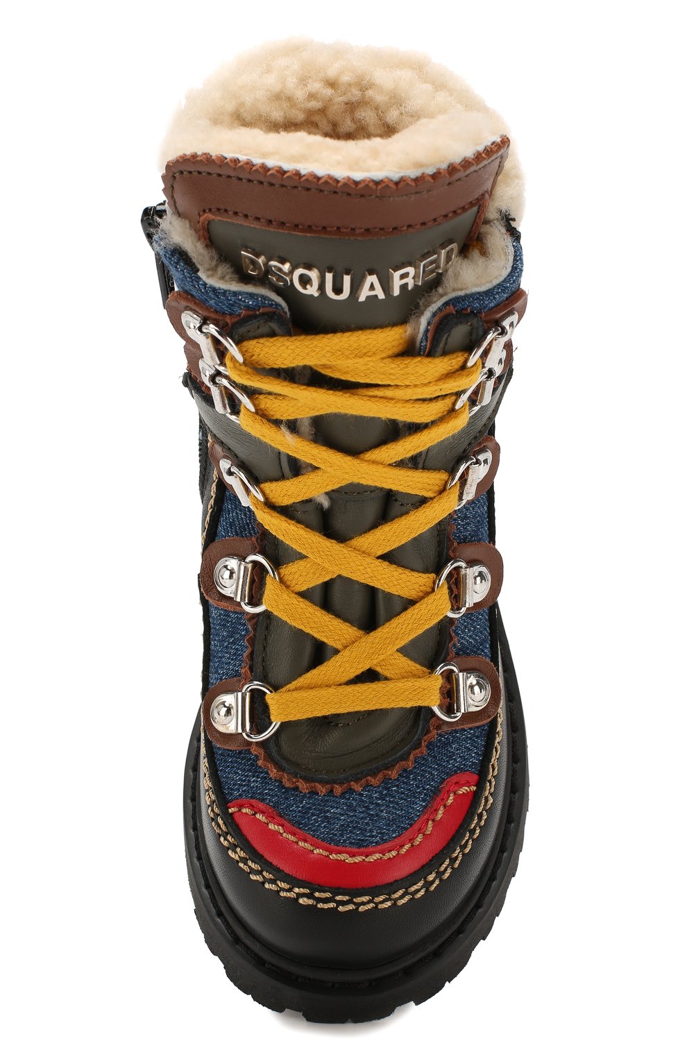 Кожаные ботинки с меховой отделкой DSQUARED2, арт. 62452/18-27, фото 4