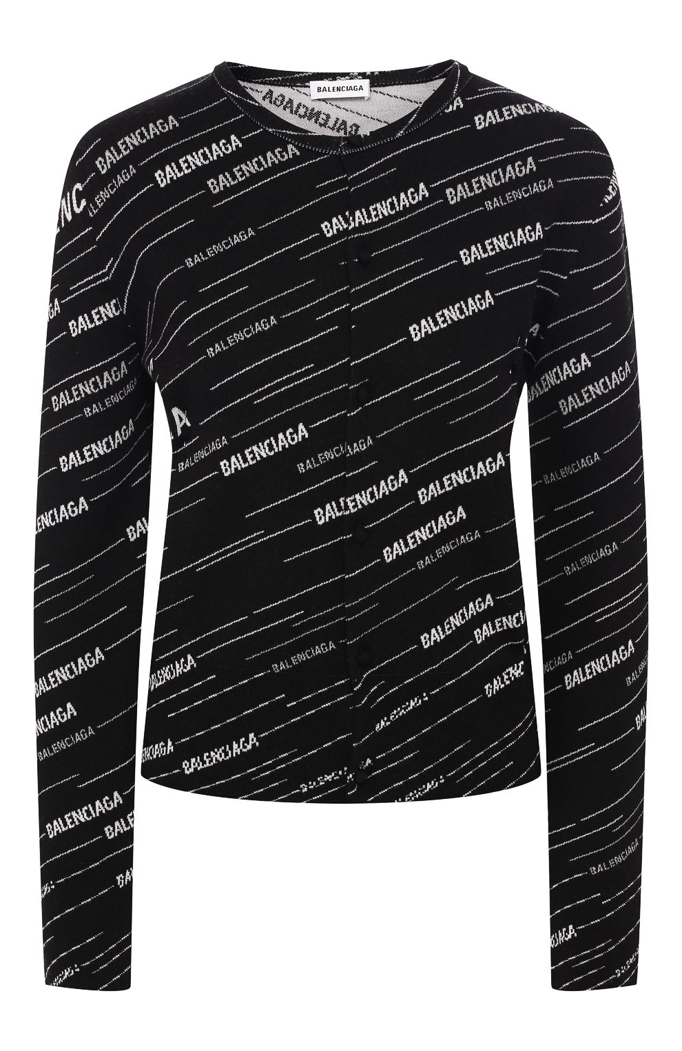 Шерстяной кардиган BALENCIAGA черно-белого цвета по цене 69250 руб., арт. 555294/T1524, фото 1 Шерстяной кардиган BALENCIAGA, арт. 555294/T1524, фото 1