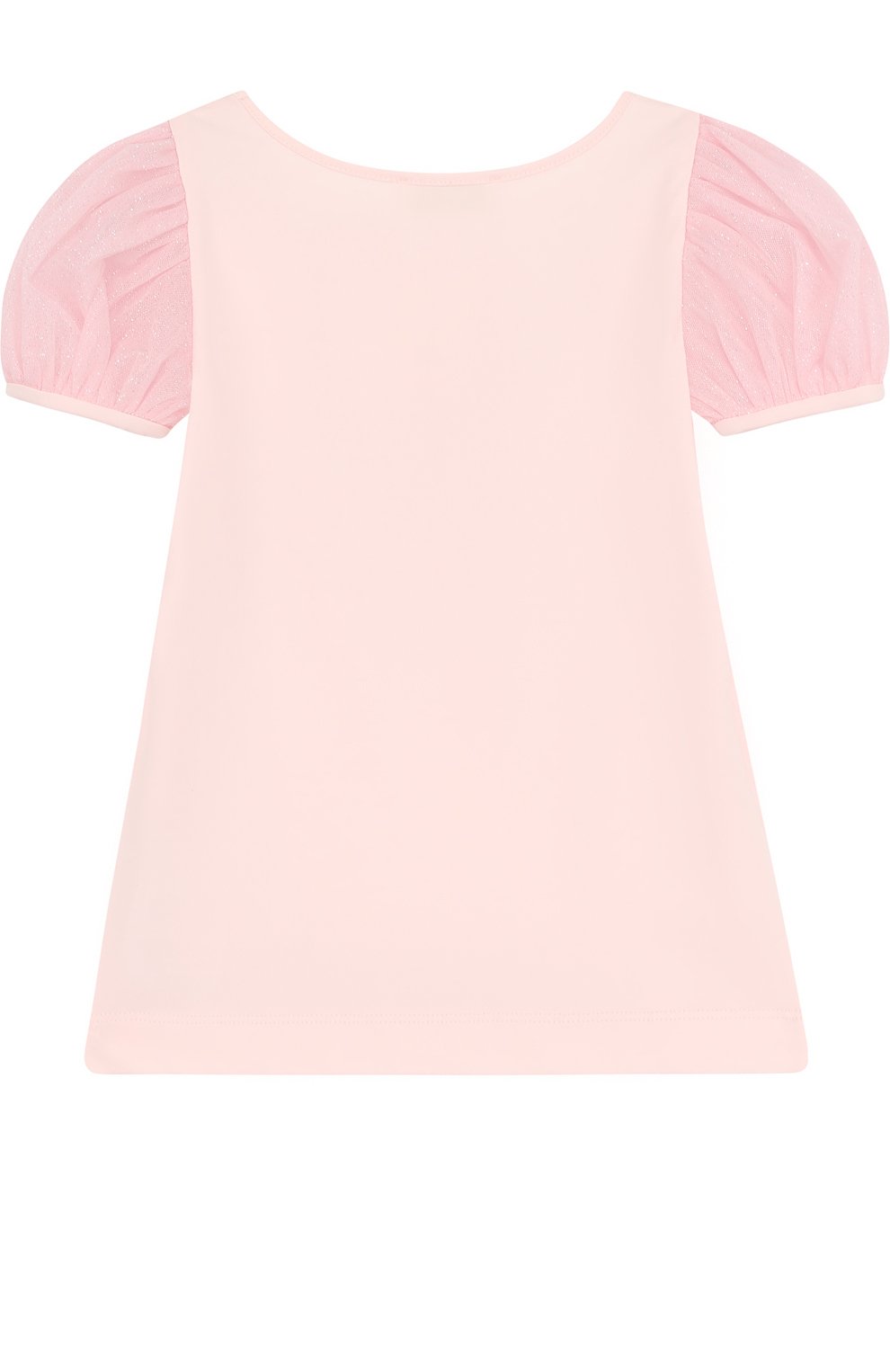 Хлопковый топ с вышивкой и рукавом-фонарик MONNALISA розового цвета по цене 7790 руб., арт. 711606R1, фото 2 Хлопковый топ с вышивкой и рукавом-фонарик MONNALISA, арт. 711606R1, фото 2