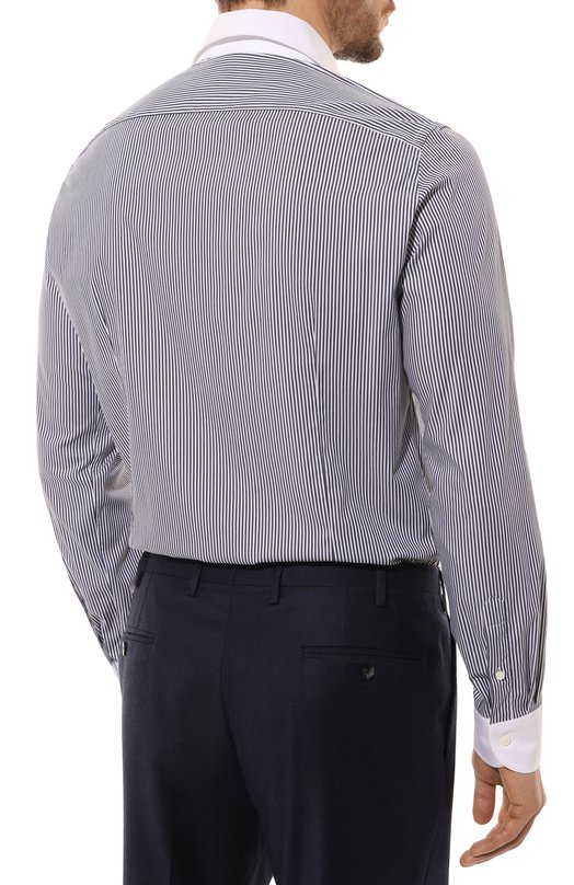 Хлопковая сорочка Canali CCLX018WH/GD03294 Синий  CCLX018WH/GD03294 Фото 4