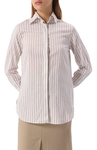 Рубашка из хлопка и шелка KITON, арт. D55442K0986E01, фото 3