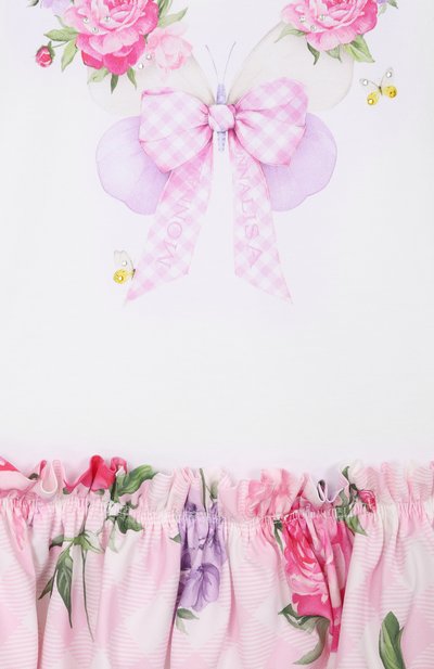 Хлопковое платье MONNALISA светло-розового цвета по цене 16800 руб., арт. 11G922NP, фото 3 Хлопковое платье MONNALISA, арт. 11G922NP, фото 3