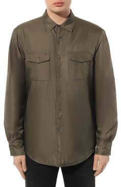 Мужская утепленная куртка-рубашка ASPESI хаки цвета, арт. S2 I I029 7961 | Фото 3 (Рукава: Длинные; Мужское Кросс-КТ: Куртка-рубашка, утепленные куртки; Материал внешний: Синтетический материал; Материал сплава: Проставлено; Стили: Милитари, Кэжуэл; Материал подклада: Синтетический материал; Драгоценные камни: Проставлено; Длина (верхняя одежда): Короткие)