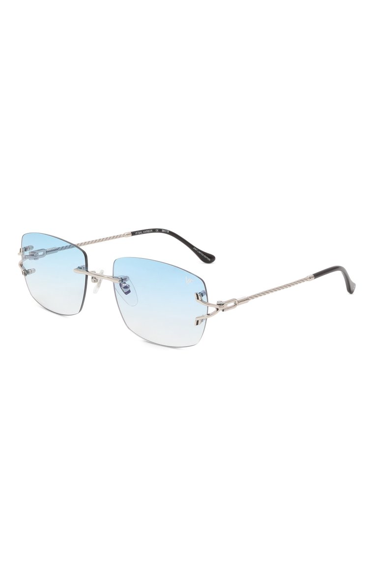 Женские солнцезащитные очки VINTAGE FRAMES голубого цвета, арт. BAL HARB0UR WHITE G0LD/BLUE FLASH | Фото 1 (Региональные ограничения белый список (Axapta Mercury): Не проставлено; Нос: Не проставлено; Тип очков: С/з; Кросс-КТ: С/з-унисекс; Материал: Металл; Очки форма: Прямоугольные, Безоправные; Оптика Гендер: оптика-унисекс)