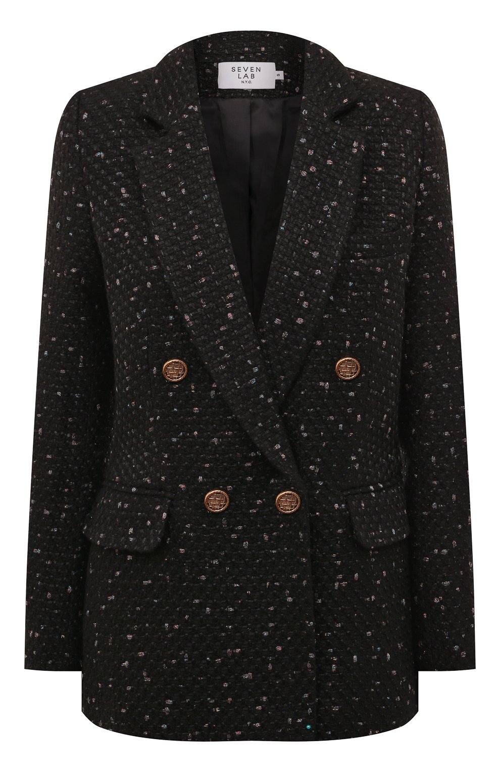 Жакет из вискозы SEVEN LAB черного цвета по цене 28350 руб., арт. JK tw pearl black, фото 1 Жакет из вискозы SEVEN LAB, арт. JK tw pearl black, фото 1