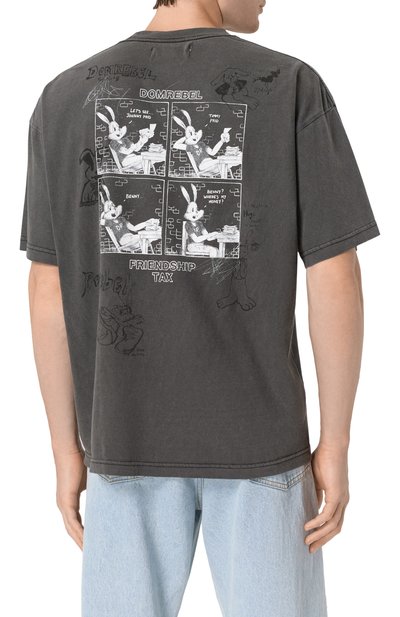 Хлопковая футболка DOMREBEL темно-серого цвета по цене 22100 руб., арт. M CASHBUN, фото 4 Хлопковая футболка DOMREBEL, арт. M CASHBUN, фото 4