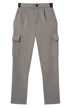 Детские брюки-карго KARL LAGERFELD KIDS серого цвета, арт. Z30419 | Фото 1 (Нос: Не проставлено; Материал сплава: Проставлено; Случай: Повседневный; Материал внешний: Хлопок, Синтетический материал; Ростовка одежда: 7 лет | 122 см, 16 лет | 164 см, 13 - 15 лет | 158 см, 12 лет | 152 см, 9 лет | 134 см)