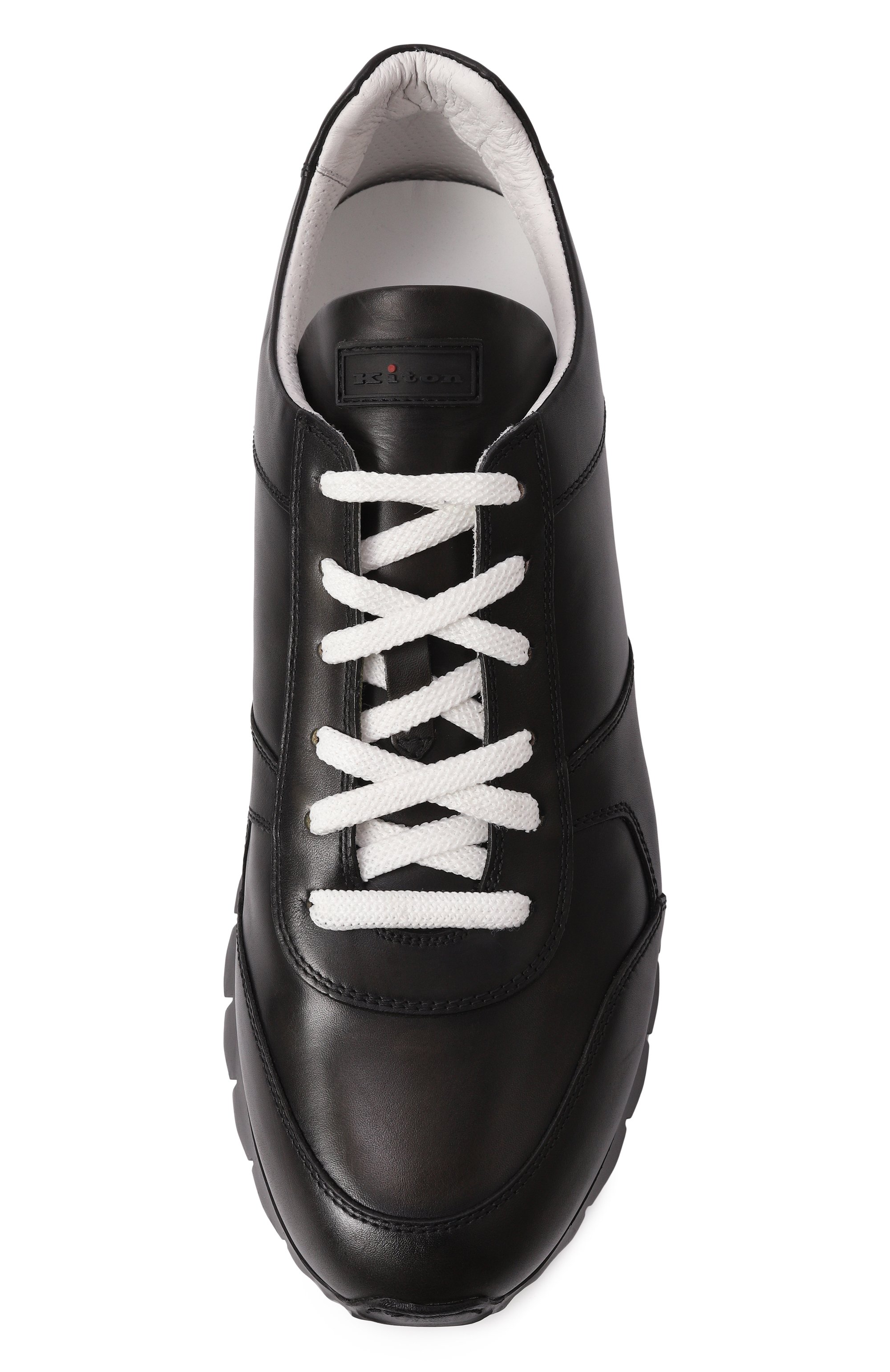 Кожаные кроссовки KITON черного цвета по цене 139500 руб., арт. USSA137N0010014, фото 6 Кожаные кроссовки KITON, арт. USSA137N0010014, фото 6