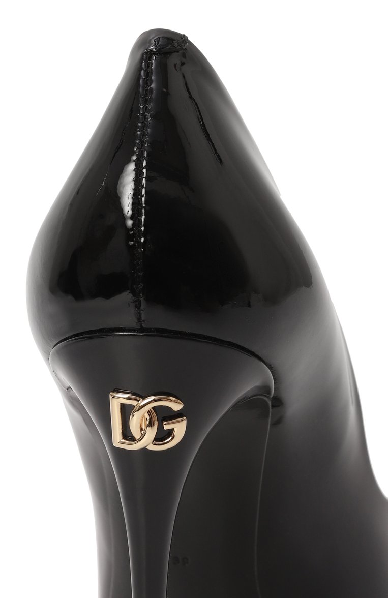 Женские лакированные туфли cardinale 105 DOLCE & GABBANA черного цвета, арт. CD1710/A1471 | Фото 7 (Материал внутренний: Натуральная кожа; Каблук тип: Шпилька; Каблук высота: Высокий; Подошва: Плоская; Материал сплава: Проставлено; Драгоценные камни: Проставлено; Материал внешний: Натуральная кожа)
