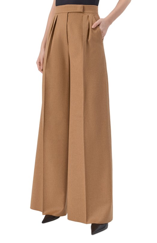 Шерстяные брюки Max Mara 0RI Бежевый  0RI Фото 3