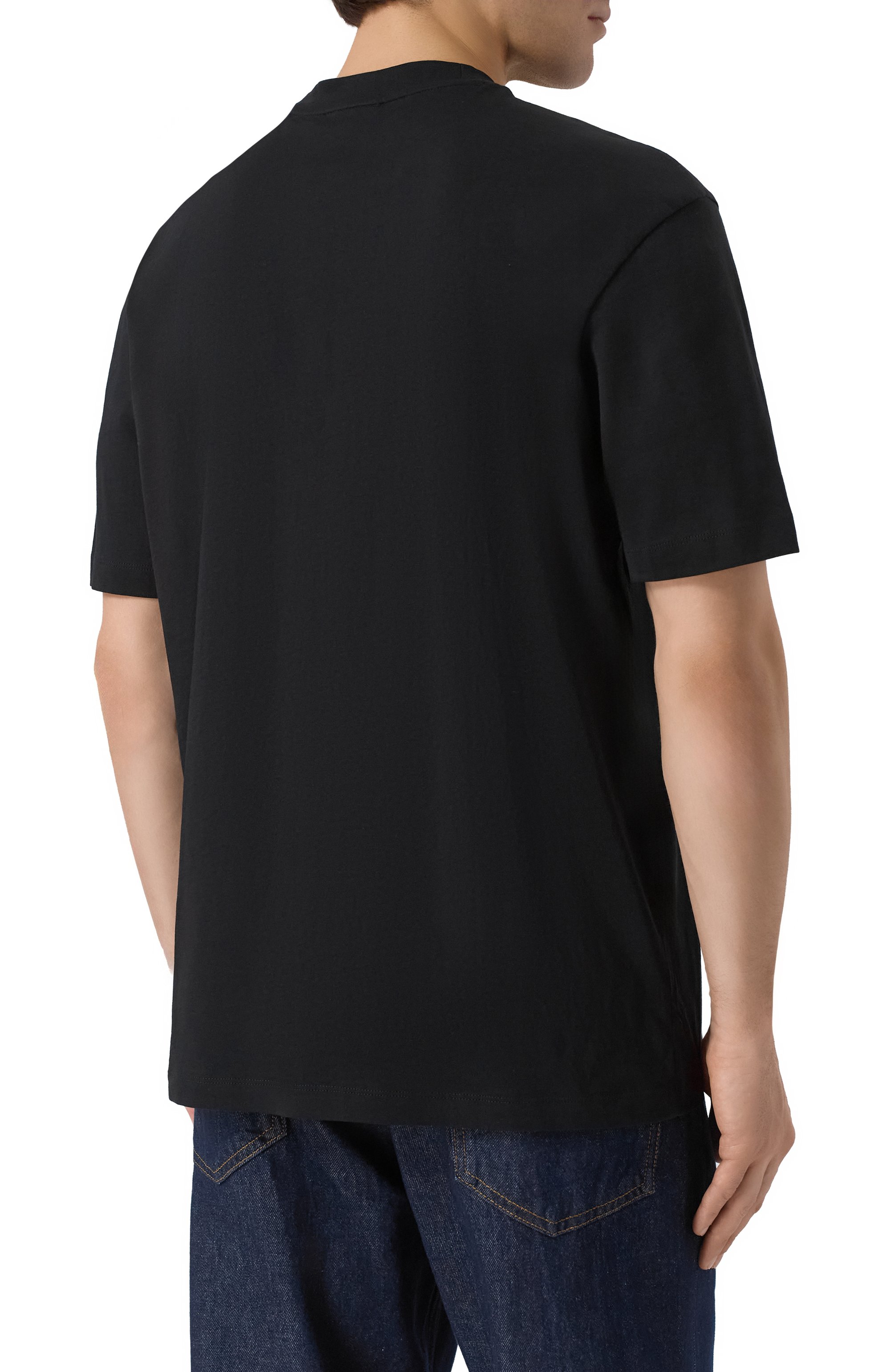 Хлопковая футболка HUGO BLUE черного цвета по цене 5475 руб., арт. 50522376, фото 4 Хлопковая футболка HUGO BLUE, арт. 50522376, фото 4