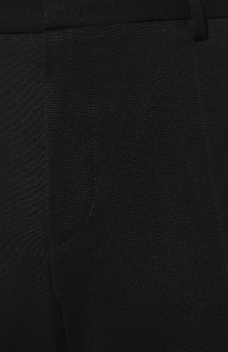 Мужские шерстяные брюки BOSS черного цвета, арт. 50469174 | Фото 5 (Материал внешний: Шерсть; Длина (брюки, джинсы): Стандартные; Материал сплава: Проставлено; Стили: Классический; Случай: Формальный; Драгоценные камни: Проставлено)
