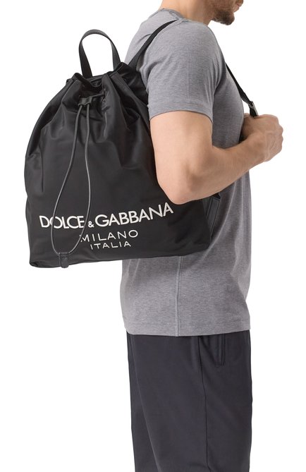 Мужской рюкзак DOLCE & GABBANA черного цвета, арт. BM2336/AG182 | Фото 2 (Материал сплава: Проставлено; Материал: Текстиль; Размер: large; Драгоценные камни: Проставлено)