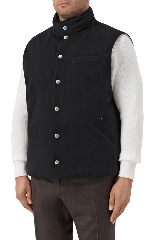 Шерстяной жилет Brunello Cucinelli MM4701775 Чёрный  MM4701775 Фото 6