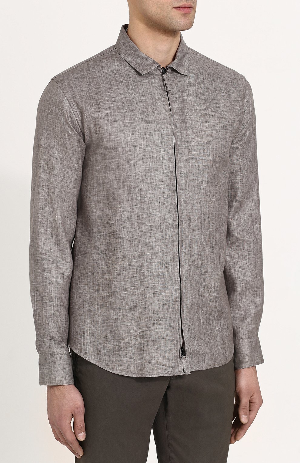 Льняная рубашка на молнии GIORGIO ARMANI, арт. WSC5HT/WS50C, фото 3