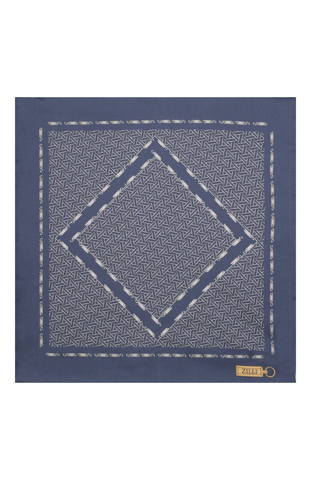 Шелковый платок ZILLI синего цвета по цене 8995 руб., арт. 51603/HANDKERCHIEF, фото 3 Шелковый платок ZILLI, арт. 51603/HANDKERCHIEF, фото 3