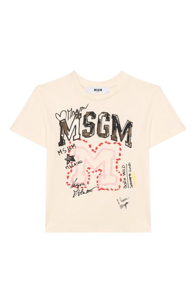 Хлопковая футболка MSGM KIDS, арт. F6MSJGTH314
