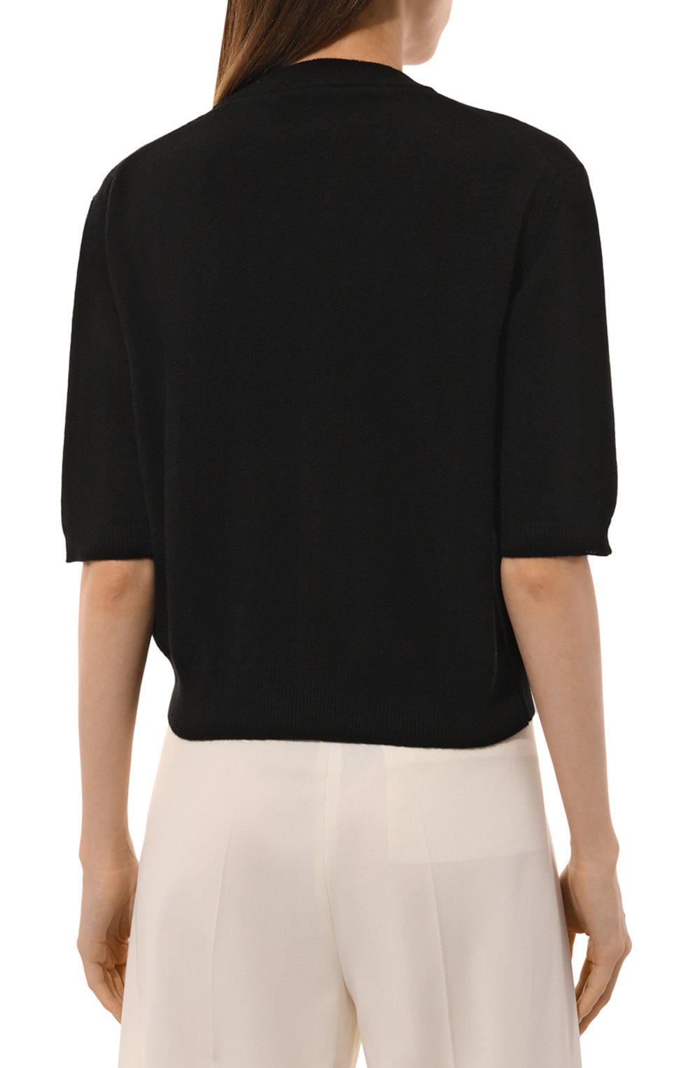 Кашемировый пуловер ERIKA CAVALLINI черного цвета по цене 48700 руб., арт. P4WB09, фото 4 Кашемировый пуловер ERIKA CAVALLINI, арт. P4WB09, фото 4