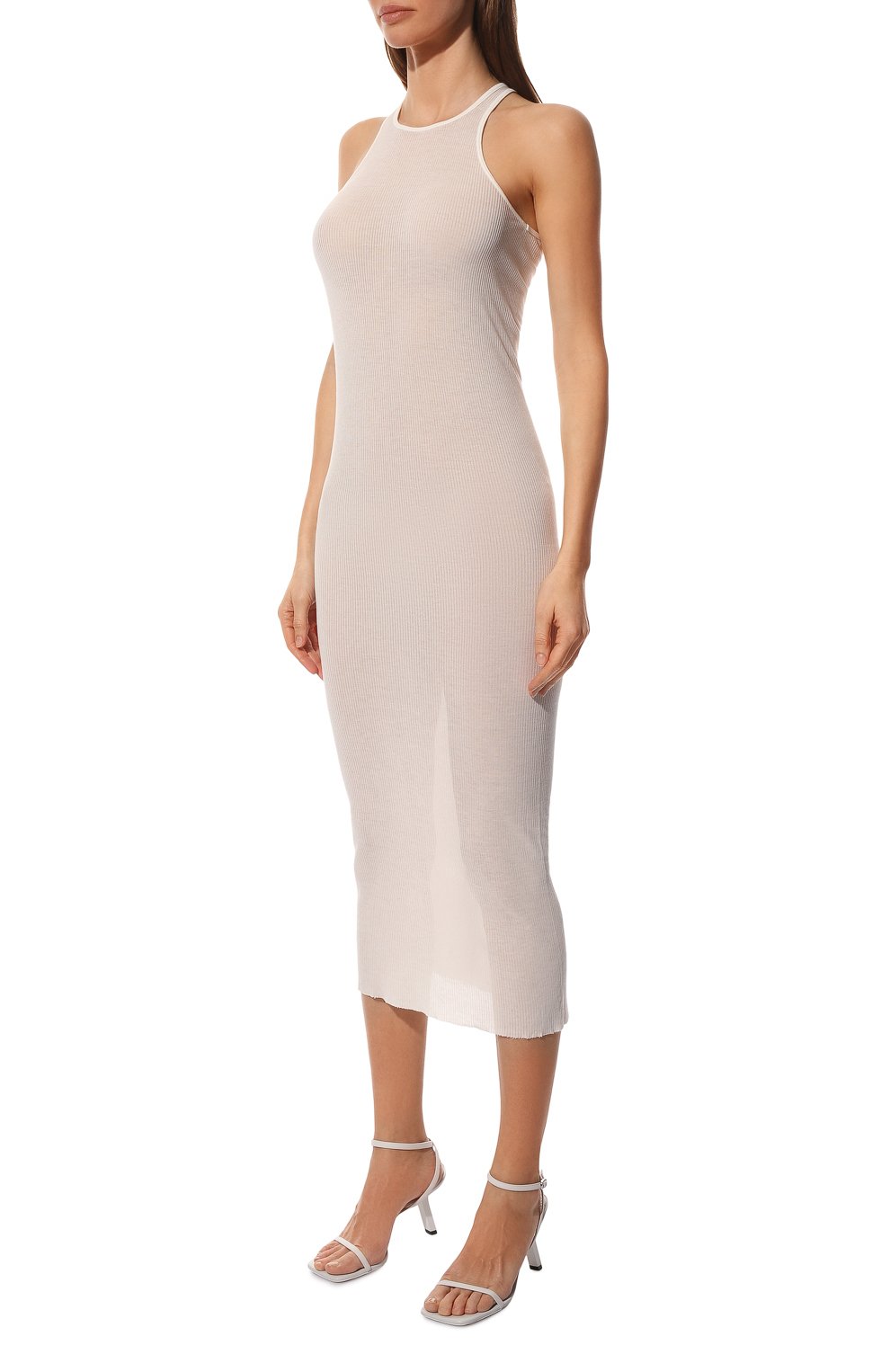 Платье из вискозы и шелка RICK OWENS кремового цвета по цене 34700 руб., арт. RP01B4549/RC, фото 3 Платье из вискозы и шелка RICK OWENS, арт. RP01B4549/RC, фото 3