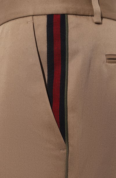 Хлопковые брюки GUCCI бежевого цвета по цене 83520 руб., арт. 468518 Z3732, фото 5 Хлопковые брюки GUCCI, арт. 468518 Z3732, фото 5