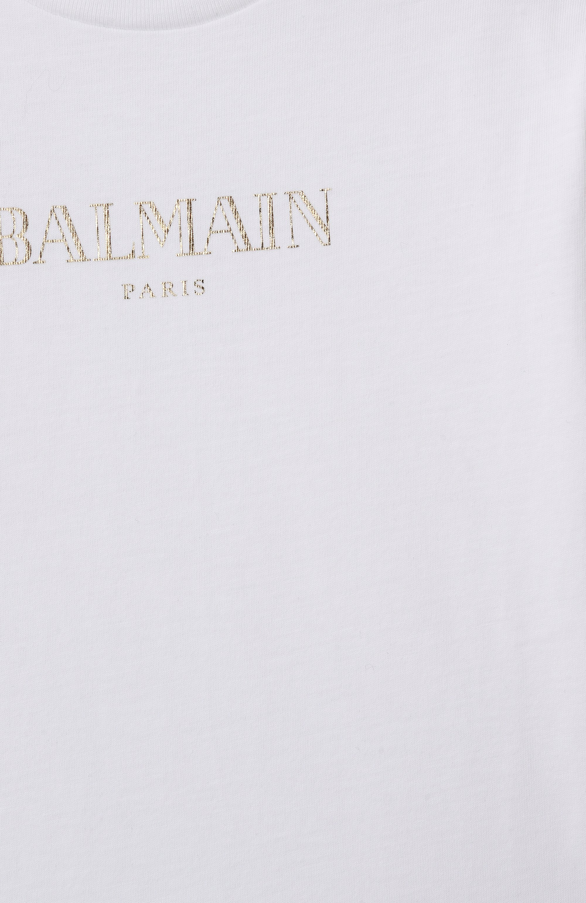 Хлопковая футболка BALMAIN белого цвета по цене 20700 руб., арт. BW8051., фото 3 Хлопковая футболка BALMAIN, арт. BW8051., фото 3