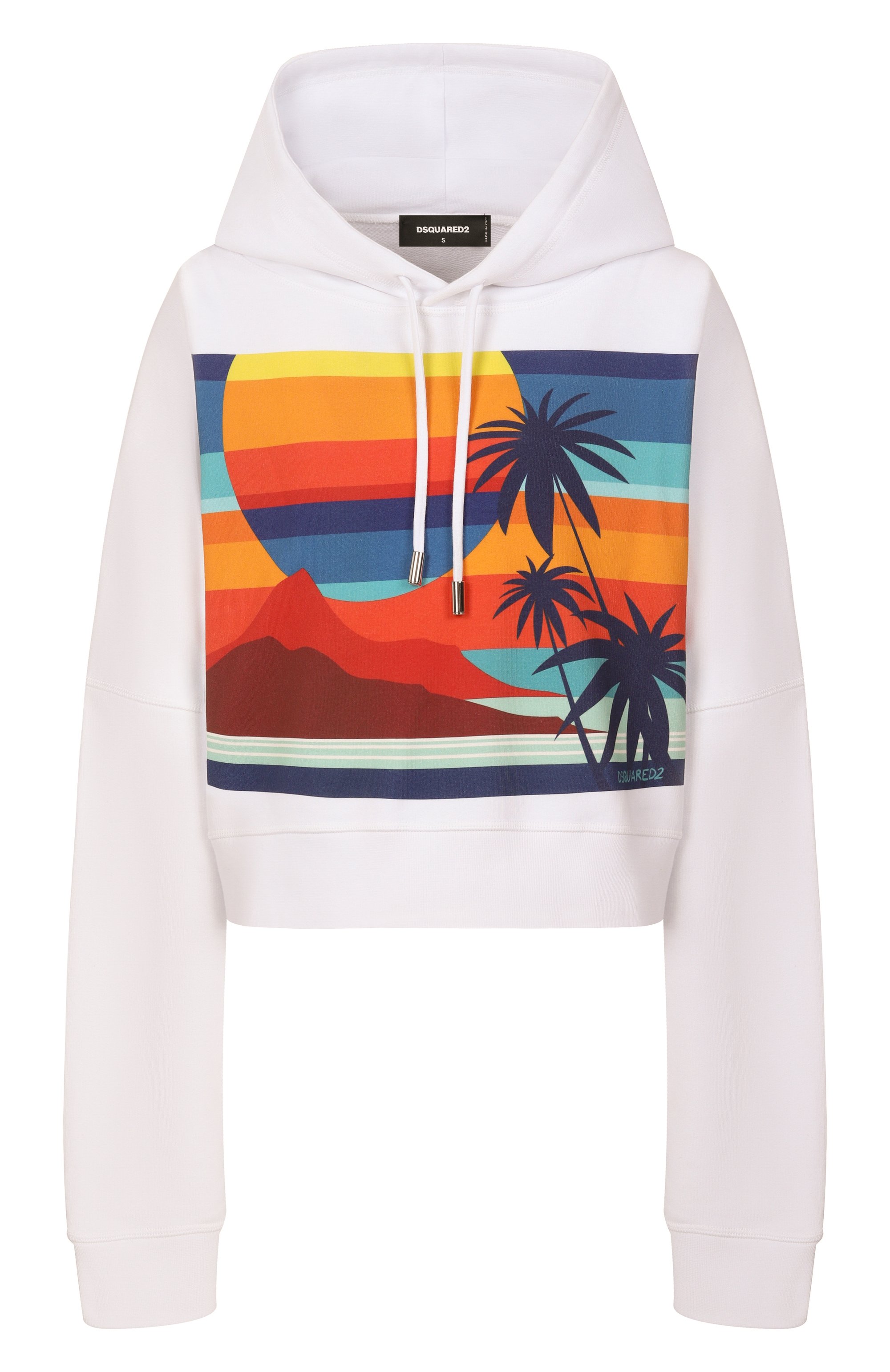 Хлопковое худи DSQUARED2 белого цвета по цене 51400 руб., арт. S73GU0105/S25551, фото 1 Хлопковое худи DSQUARED2, арт. S73GU0105/S25551, фото 1