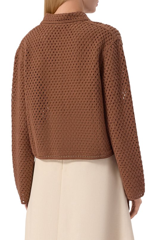 Хлопковый кардиган 12 STOREEZ 136941 Коричневый  136941 Фото 4