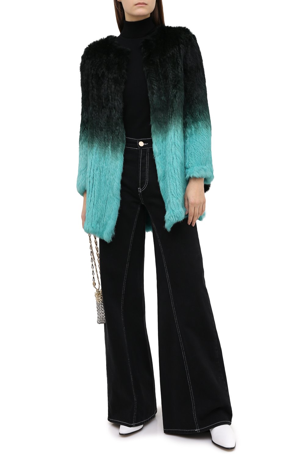 Шуба из меха кролика с шарфом ARMANI COLLEZIONI, арт. SML01P/SMP20, фото 2