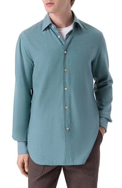 Рубашка из хлопка и лиоцелла KITON, арт. UCCH0944006, фото 3